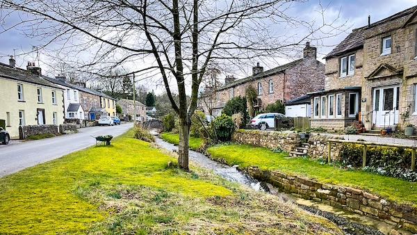 Hartley Beck flowing through Hartley Village
